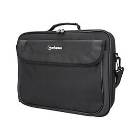 "Manhattan Cambridge Laptop Bag 15.6", Clamshell Design, Black, LOW COST, Accessories Pocket, Document Compartment on Ba