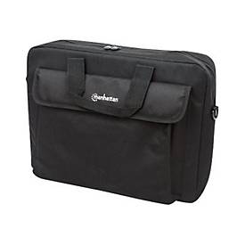 "Manhattan London Laptop Bag 15.6", Top Loader, Black, LOW COST, Accessories Pocket, Shoulder Strap (removable), Cheaper