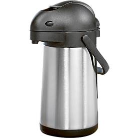  Pumpkanne 1,9 L, doppelwandiger Edelstahl, Pumpsystem mit Silikonring, 360° Drehfunktion, Ø150 × H330 mm