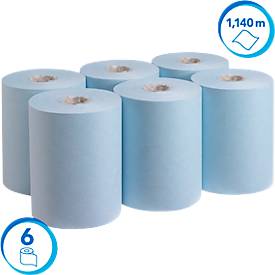  Scott® Rollenpapiertücher Essential Slimroll 6696, 1-lagig, 6 Rollen á 190 m, insgesamt 1140 m, blau 