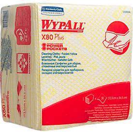  Wischtücher WypAll® X80Plus, gefaltet, 8 Beutel á 30 Tücher, gelb