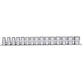 1/2' 12-kant-Stecknuss-Satz, 15-tlg, 10-24mm