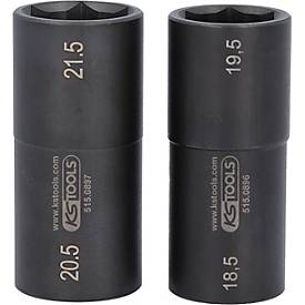 1/2' Spezial-Alu-Felgen-Kraft-Stecknuss-Satz für Ford, 18,5 / 19,5 / 20,5 / 21,5 mm, 2-tlg