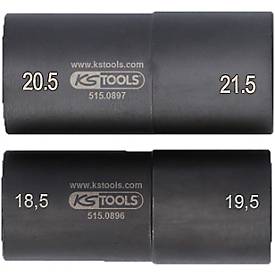 1/2' Spezial-Alu-Felgen-Kraft-Stecknuss-Satz für Ford, 18,5 / 19,5 / 20,5 / 21,5 mm, 2-tlg