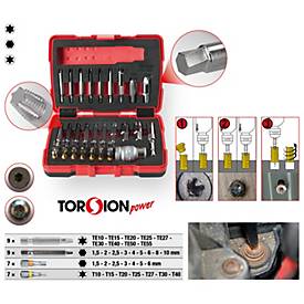 1/4' + 10 mm Torx- und Innensechskant-Schrauben-Ausdreher-Satz, 34-tlg
