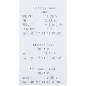 12V Digital-Batterie- und Ladesystemtester mit integriertem Drucker