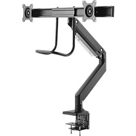2-fach-Monitor-Tischhalterung Neomounts by Newstar NM-D775DXBLACK, bis 32“, neig-/dreh-/schwenkbar, mit Griff