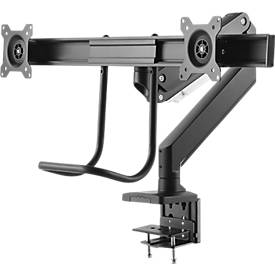 2-fach-Monitor-Tischhalterung Neomounts by Newstar NM-D775DXBLACK, bis 32“, neig-/dreh-/schwenkbar, mit Griff