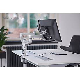 2-fach-Monitorarm BakkerElkhuizen Premium Office Dual, bis 12 kg, Monitore bis 30', Tischklemme, dreh-/höhenverstellb., Kabelführ.