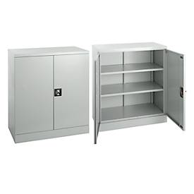 2er-Set Schäfer Shop Select Stahlschrank, 2OH, B 916 x T 422 x H 1000 mm, lichtgrau