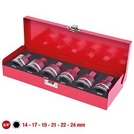 3/4' Kraft-Bit-Stecknuss-Satz, 6-tlg, 14-24mm