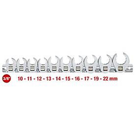 3/8' 12-kant-Einsteck-Maulschlüssel-Satz, 10-tlg10-22mm