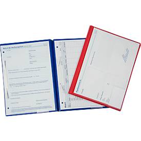 3-Deckel-Dokumentationsmappe Professional Line Plus, DIN A4, 4 Heftmechaniken, Klarsichttasche, B 240 x H 310 mm, rot, 10 Stück