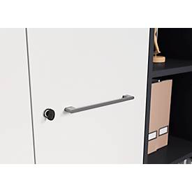 3-tlg. Büromöbelset Agenda, 2 Aktenschränke, B 800 mm und 1 Aktenregal, B 450 mm, jeweils T 400 x H 1970 mm, graphit/lichtgrau