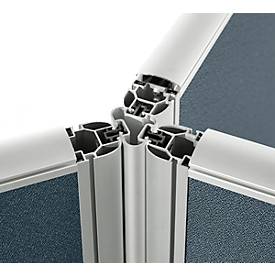 3 x 120° Winkelverkettung Schallschutz System 40, für Stellwandhöhen H 1600 mm