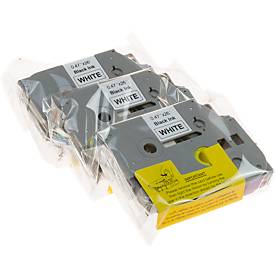 3er-Set Schriftband kompatibel zu Brother Beschriftungsband TZe-231, weiß/schwarz, L 8 m x B 12 mm