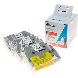 3er-Set Schriftband kompatibel zu Brother Beschriftungsband TZe-231, weiß/schwarz, L 8 m x B 12 mm