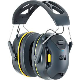 3M Kapselgehörschutz WorkTunes Connect, elektronisch, wasserbeständig, Bluetooth/USB-C, SNR 33 dB, bis 40 h, Lautstärkeregelung, Akkubetrieb