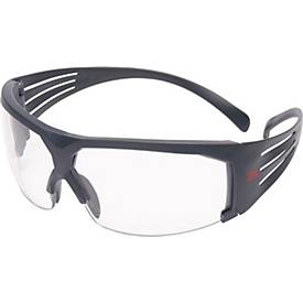 3M Schutzbrille SecureFit SF600, EN 166, EN 170, Bügel grau, Scheibe klar, Anti-Fog/Anti-Kratz, flexibler Seitenschutz