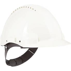 3M Schutzhelm G3000CUVWPRO1, kurzer Schirm, belüftet, Kopfband verstell- und drehbar, UV-Sensor, weiß