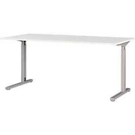 4-tlg. Büromöbelset Profi 2.0, Schreibtisch-Winkelkombination, inkl. Rollcontainer mit 4 Schubladen, silber/graphit/lichtgrau