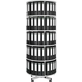 5 Etagen Ordner-Drehsäule + 40 Schäfer Shop Select DIN A4-Ordner, 80 mm schwarz GRATIS