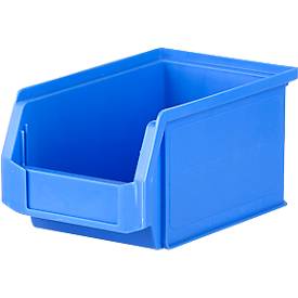 5er-Sparset Sichtlagerkästen SSI Schäfer LF221, PP, L 234 x B 150 x H 122 mm, 2,7 l, Griffmulde & Nuten, blau