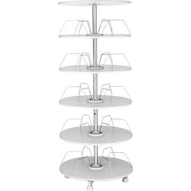 6 Etagen Ordner-Drehsäule, ohne Ordner, H 2280 mm