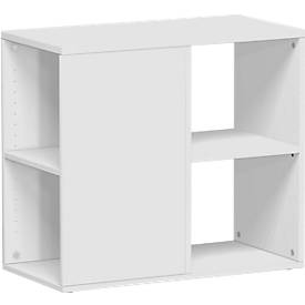 Aanbouwladeblok PALENQUE, 3 zijden open, B 400 x D 800 x H 720 mm, lichtgrijs