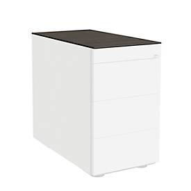 Abdeckplatte SOLUS PLAY, für Roll- und Standcontainer, B 430 x T 800 mm, Mooreiche