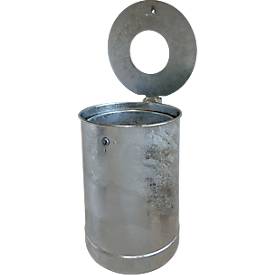 Abfallbehälter 35 l, ungelocht, verzinkt