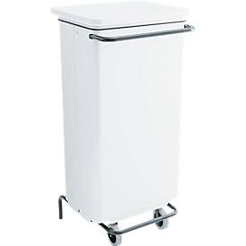 Abfallbehälter Conticolor, mit Pedal, Inhalt 110 Liter, weiß