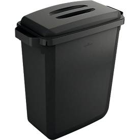 Abfallbehälter Durable Durabin Eco, 60 L, mit Deckel, 2 Tragegriffe, B 590 x T 282 x H 600 mm, recycelter Kunststoff in 