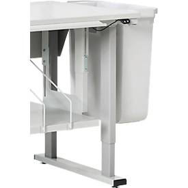 Abfallbehälter für Treston QuatreX, 60 Liter Kapazität, B 280 x T 530 x H 585 mm, Polypropylen, lichtgrau RAL 7035