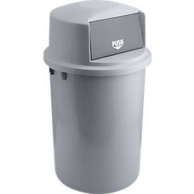 Image of Abfallbehälter mit Deckel und Pendelklappe, 126 Liter