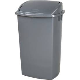 Abfallbehälter Vepa Bins, Volumen 50 l, mit Deckel, rechteckig, L 315 x B 400 x H 680 mm, Kunststoff, grau