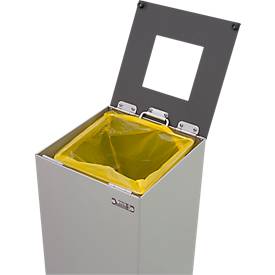 Abfalleimer Alicante, 45 L, selbstlöschend, weiß/alu