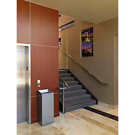 Abfalleimer Janibell TT330, Volumen 75,7 l, rechteckig, Gummifüße, L 323 x B 357 x H 913 mm, Stahl, silber