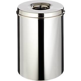 Abfallsammler 15 L selbstlöschend, Korpus Edelstahl/Deckel Edelstahl