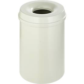 Abfallsammler 30 L, selbstlöschend, Korpus weiß/Deckel weiß