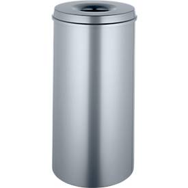 Abfallsammler 50 L, selbstlöschend, Korpus silber/Deckel silber