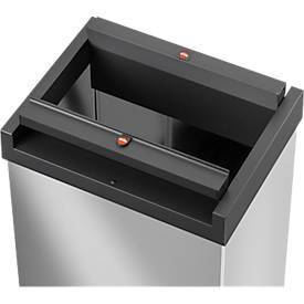 Abfallsammler Hailo Big-Box Swing L, 35 l, rechteckig, Schwingdeckel, Edelstahl