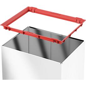 Abfallsammler Hailo Big-Box Swing L, 35 l, rechteckig, Schwingdeckel, Stahlblech, weiß