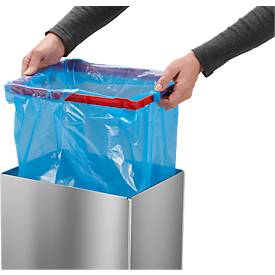 Abfallsammler Hailo Big-Box Swing XL, 52 l, rechteckig, Schwingdeckel, Edelstahl