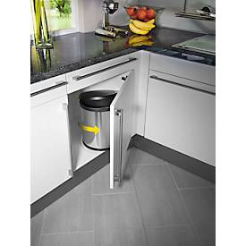 Abfallsammler Hailo Compact-Box M, 15 l, rund, Dreh-Kipp-Deckel, Edelstahl