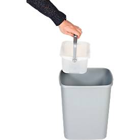 Abfallsammler Probbax, 25 l Volumen, rechteckig, Polypropylen, grau