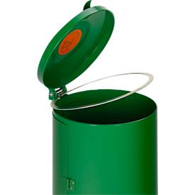 Abfallsammler VAR Kompakt-Doppeltür, für 120 l Abfallsäcke, mit Griff & Deckel, feuerfest, smaragdgrün