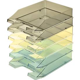 Ablagekorb HAN Klassik, für Format A4/C4, mit Beschriftungsfeld, stapelbar, B 255 x T 348 x H 65 mm, Kunststoff, diverse Farben, 6 oder 12 Stück