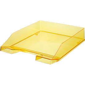 Ablagekorb HAN Klassik, für Format A4/C4, mit Beschriftungsfeld, stapelbar, B 255 x T 348 x H 65 mm, Kunststoff, gelb/transparent, 6 Stück 