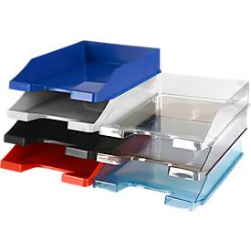 Ablagekorb HAN Klassik, für Format A4/C4, mit Beschriftungsfeld, stapelbar, B 255 x T 348 x H 65 mm, Kunststoff, glasklar, 6 Stück